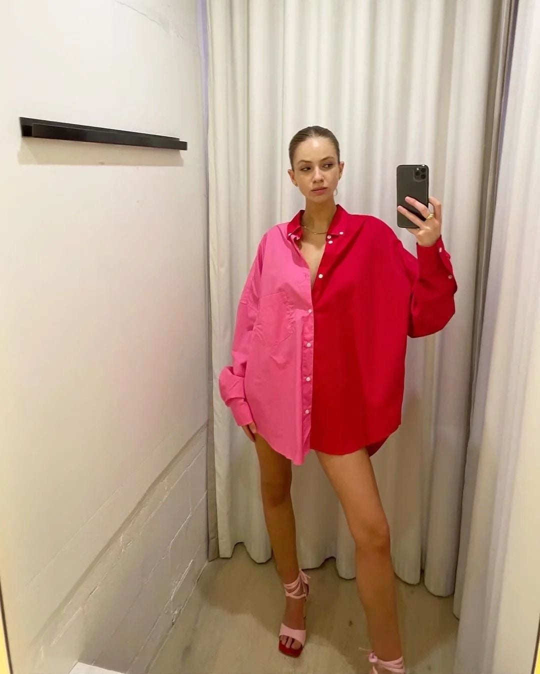 Candy Rush Color Block Oversized Shirt